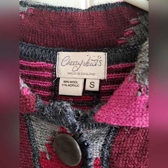 VTG CHESSY LEWIS knit cardigan sweater Wool blend COTTAGE CORE coastal BOHO S - Picture 6 of 7